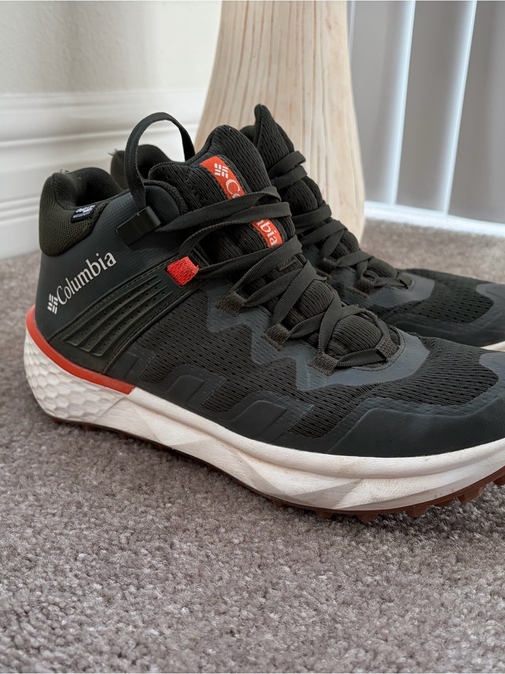 Columbia Men's Black Sneakers with Orange Accents